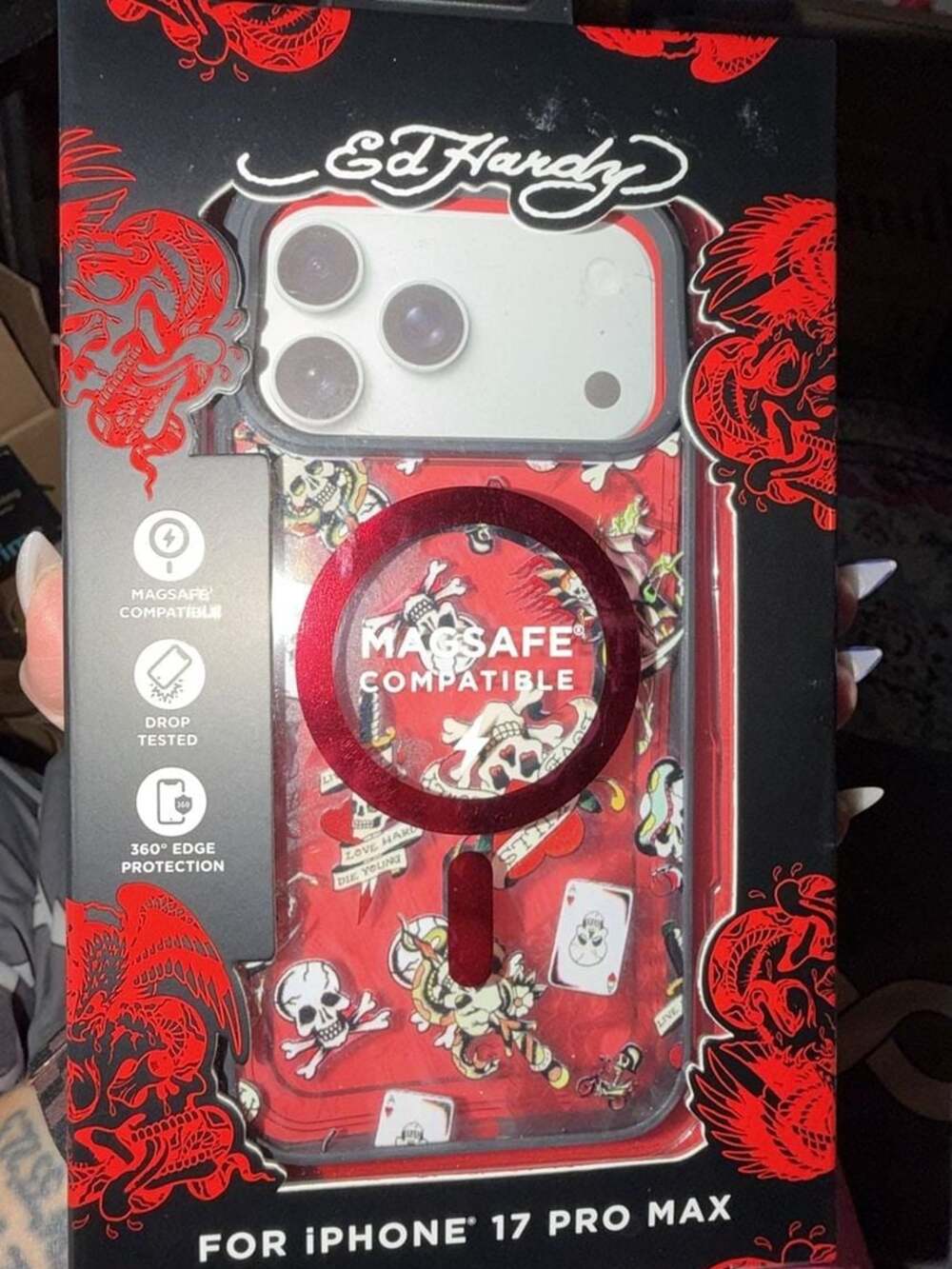 Ed Hardy MagSafe Compatible Phone Case for iPhone 17 Pro Max